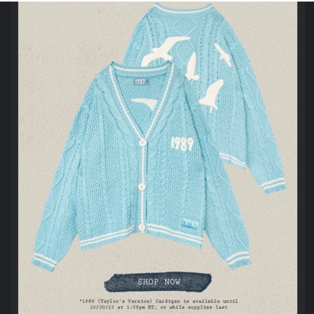 Taylor Swift 1989 Cardigan Sweater sz Md/Lg NWT